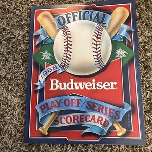 1988 Official Playoff Series Scorecard from Budweiser Dodgers Mets A's Red‎ Sox
